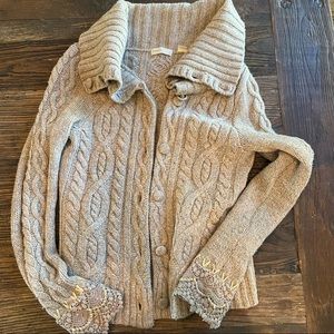 Anthropologie | Sleeping on Snow Femme Fisherman Cable Knit Thick Sweater M